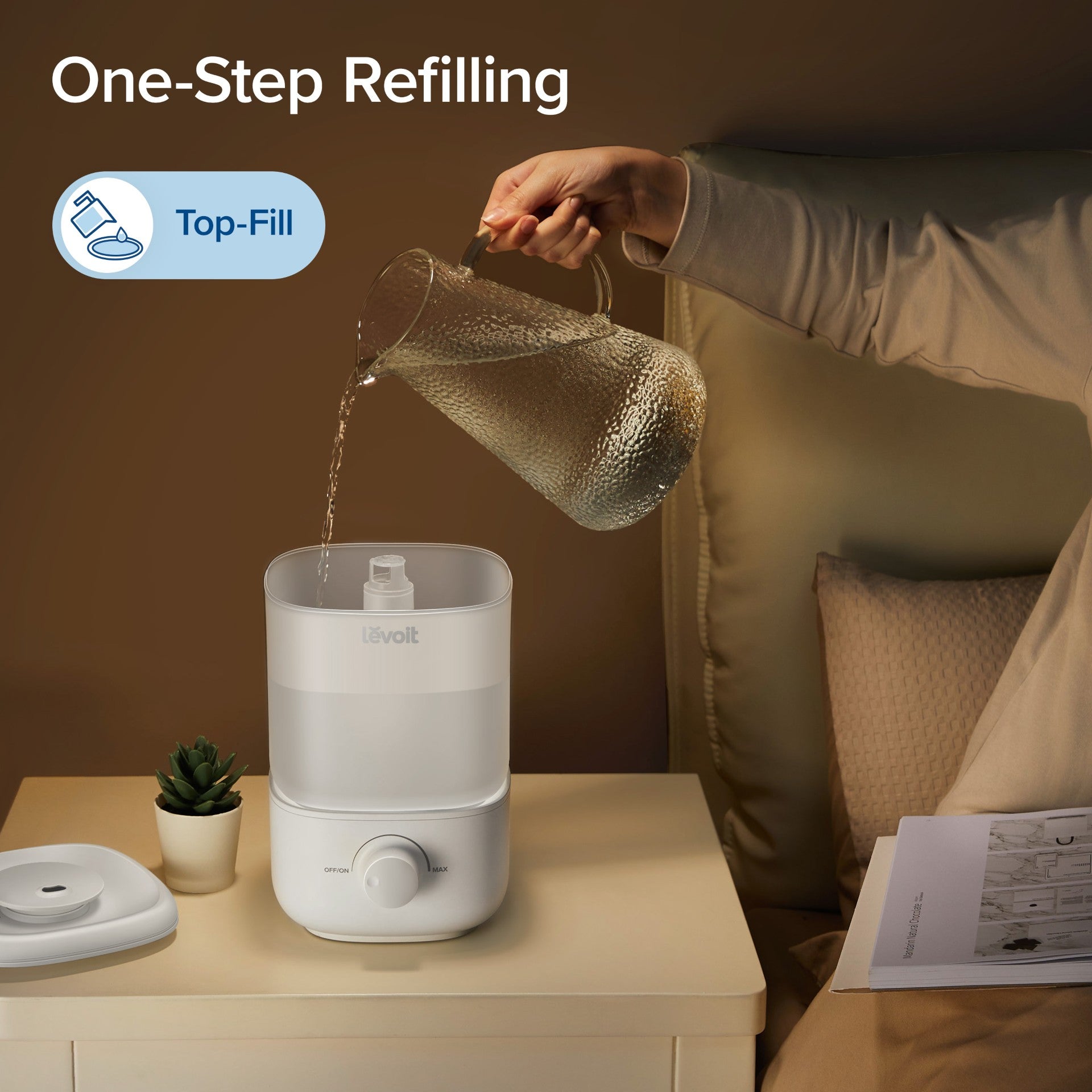 LEVOIT Classic 160 2.5L Top Fill Ultrasonic Humidifiers for Bedroom - Image 2
