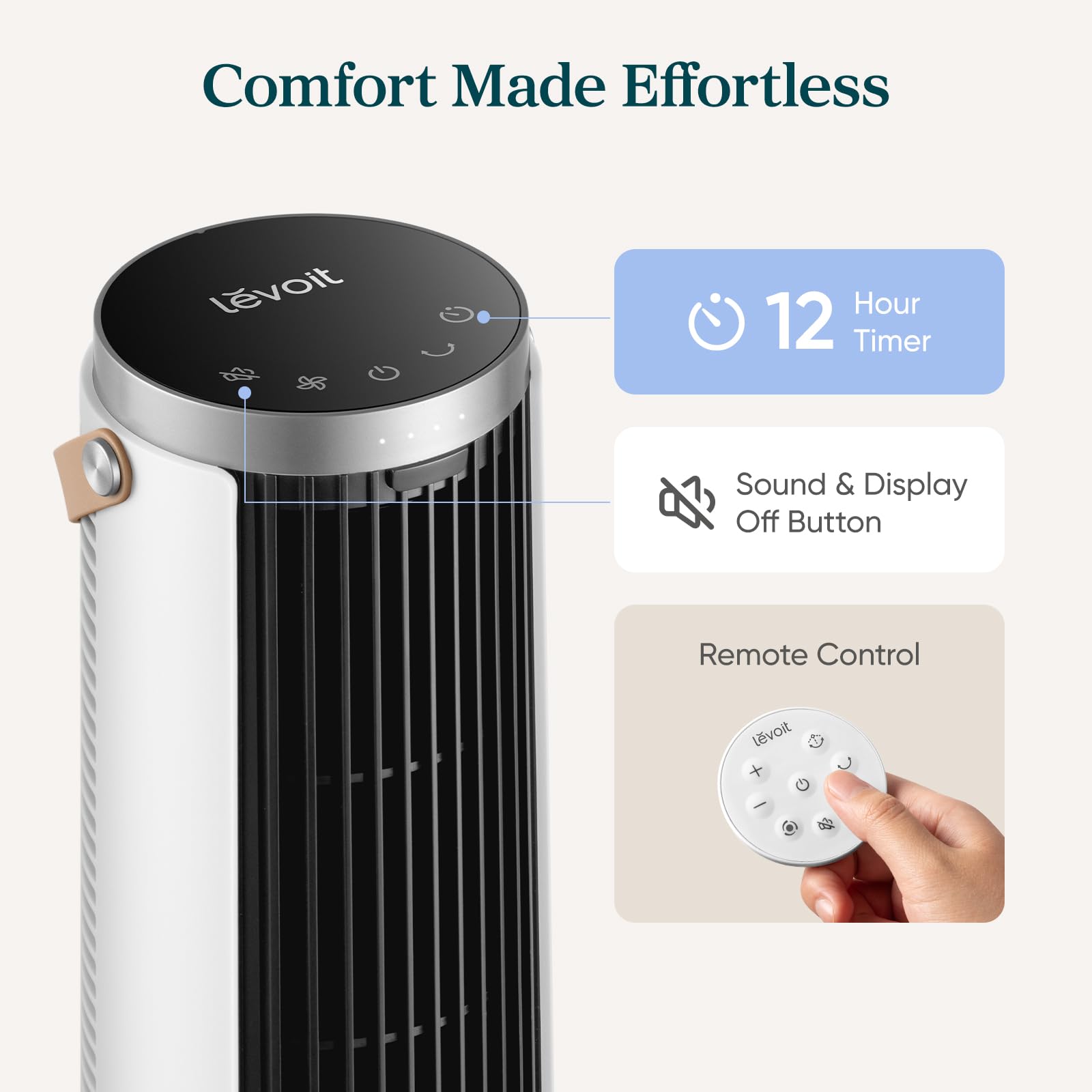 Levoit Windi Mini Portable Desk Tower Fan - Image 8